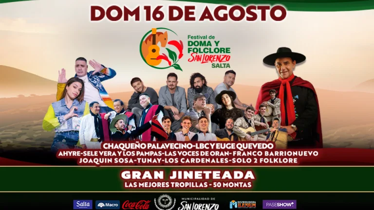 Festival de Doma y Folclore de San Lorenzo 2026: grilla, fecha y entradas